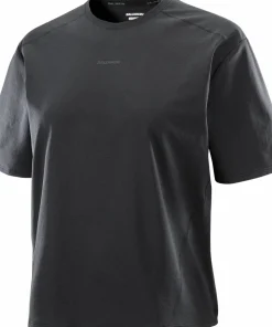 Salomon Women's Trackline Short Sleeve Tee Deep Black Deep Black/ Sale