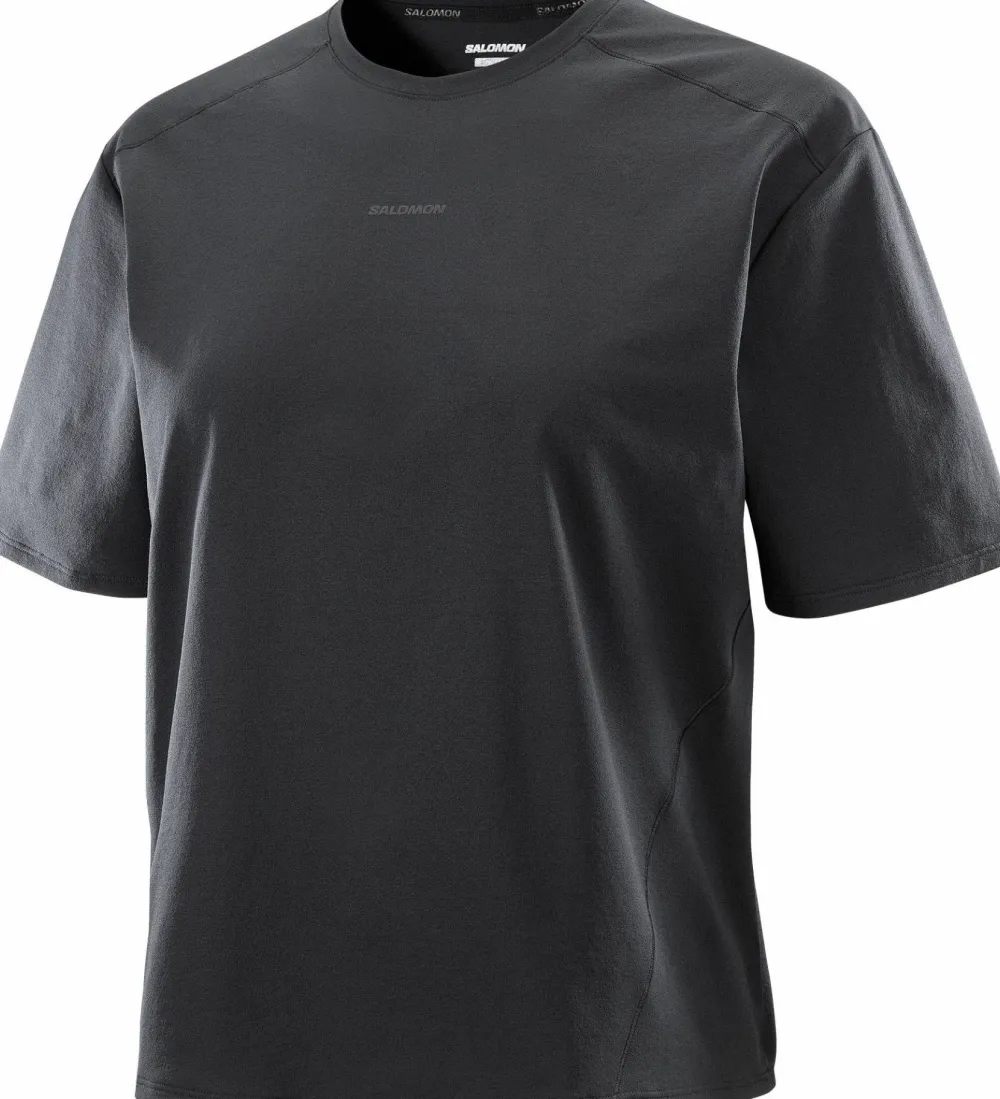 Salomon Women's Trackline Short Sleeve Tee Deep Black Deep Black/ Sale