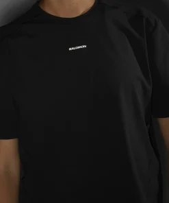 Salomon Women's Trackline Short Sleeve Tee Deep Black Deep Black/ Sale