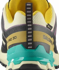 Hot Women's XA Pro 3d V9 GORE-TEX Transparent Yellow/Black / Waterfall Löparskor Dam|Gore-Tex Damskor