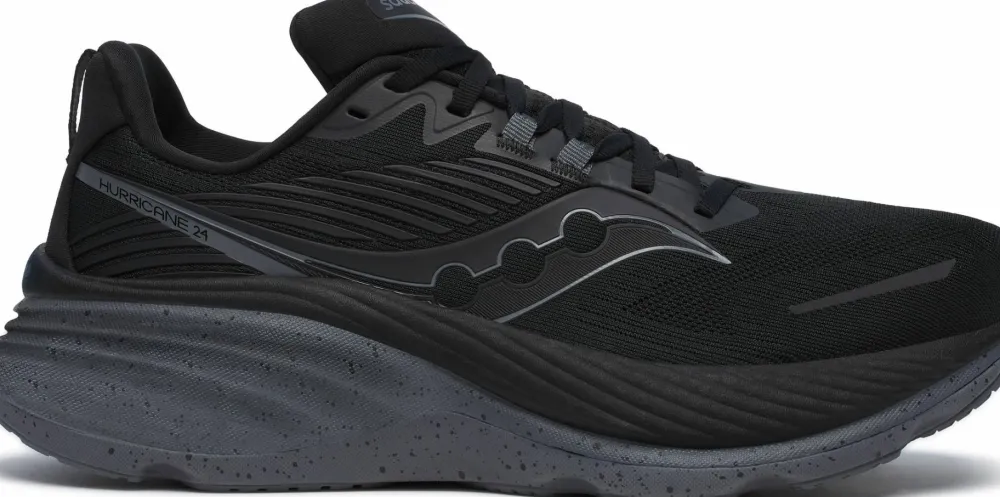 Saucony Men's Hurricane 24 Black/Shadow Clearance