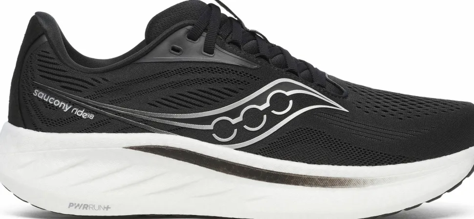 Saucony Men's Ride 18 Wide Black/white
