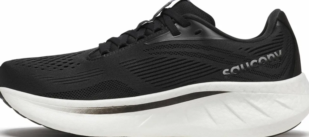 Saucony Women's Ride 18 Wide Black/White Sale