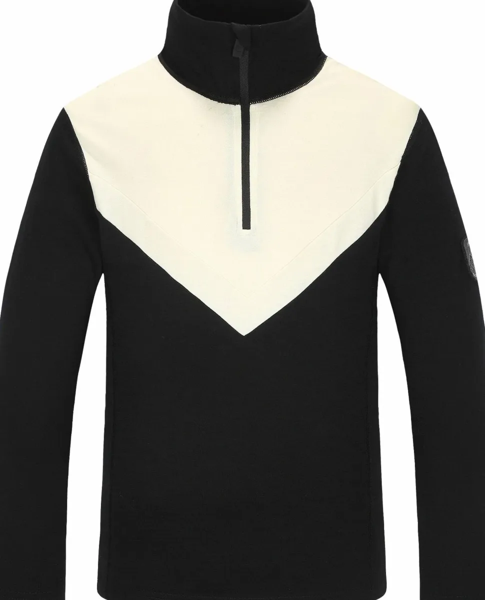 Skogstad Juniors' Gausta Merinoull Blanding Half-Zip Black