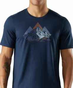 Smartwool Men's Peak Bagger Active Short Sleeve Graphic Tee Navy Hot