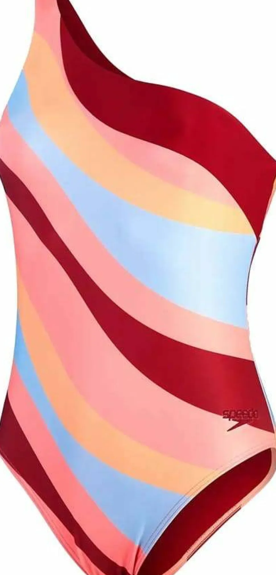 Speedo Women's Printed Asymmetric 1 Piece Oxblood/Coral