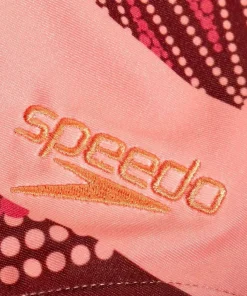 Speedo Women's Printed Deep U-Back Oxblood/Coral