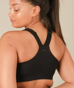 StayInPlace Front Zip Sports Bra Black Hot
