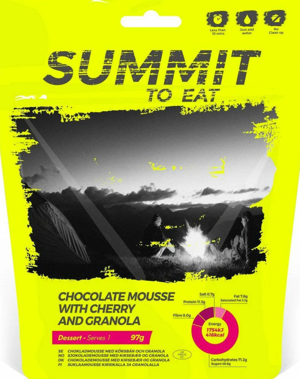 Summit to Eat Chocolate Mousse With Cherry And Granola Nocolour