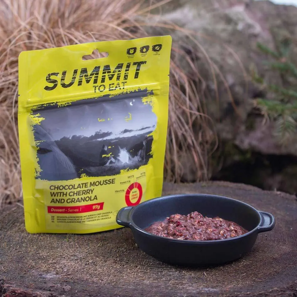 Summit to Eat Chocolate Mousse With Cherry And Granola Nocolour