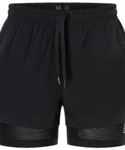 super.natural Women's Double Layer Shorts Jet Black Hot
