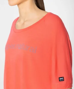 super.natural Women's Liquid Flow Tee Living Coral/Wasabi Sale