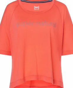 super.natural Women's Liquid Flow Tee Living Coral/Wasabi Sale