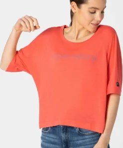super.natural Women's Liquid Flow Tee Living Coral/Wasabi Sale