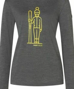 super.natural Women's Skianto Long Sleeve Pirate Grey Melange/Gold
