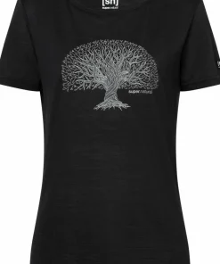 super.natural Women's Tree Of Knowledge Tee Jet Black/feather Grey