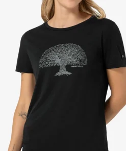 super.natural Women's Tree Of Knowledge Tee Jet Black/feather Grey