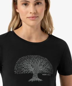 super.natural Women's Tree Of Knowledge Tee Jet Black/feather Grey