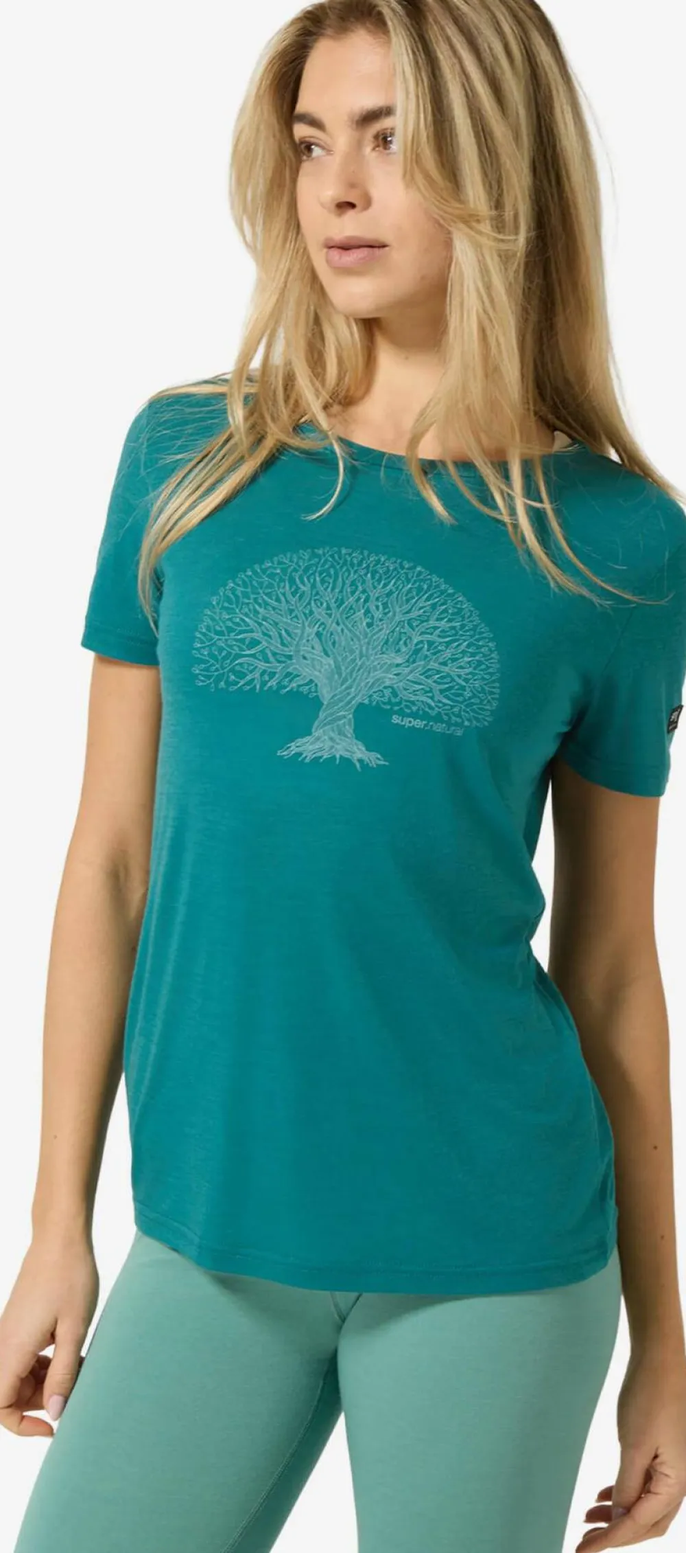 super.natural Women's Tree Of Knowledge Tee Pacific/Lagoon Green Best