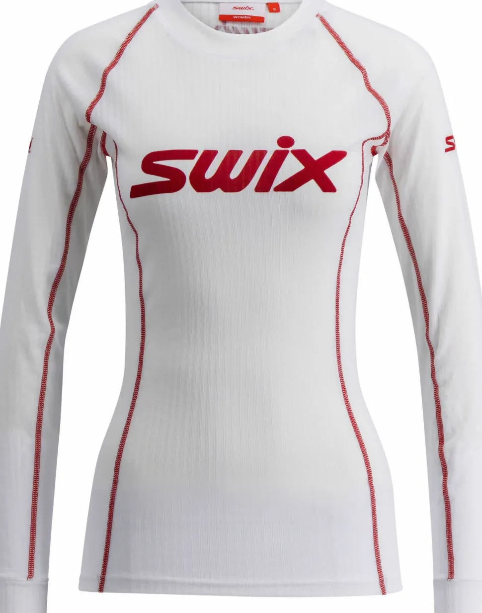 Swix Women's RaceX Classic Long Sleeve Bright White/Swix Red