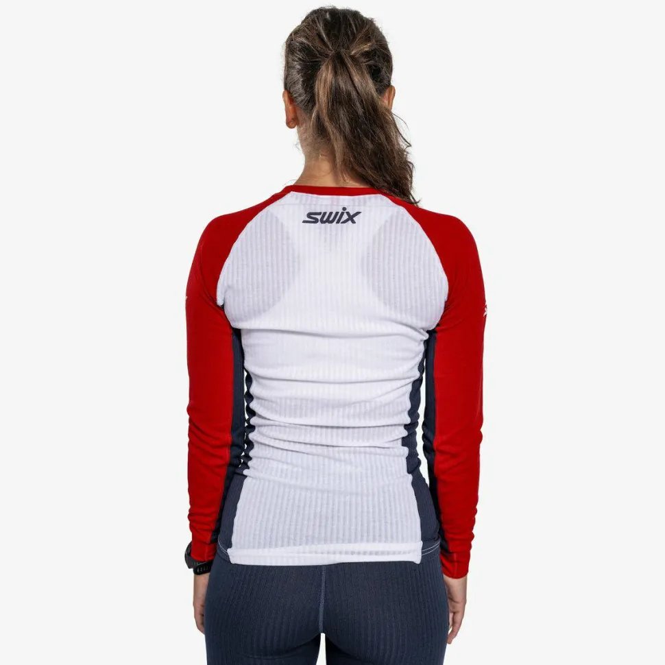 Swix Women's RaceX Classic Long Sleeve Swix Red/Bright White