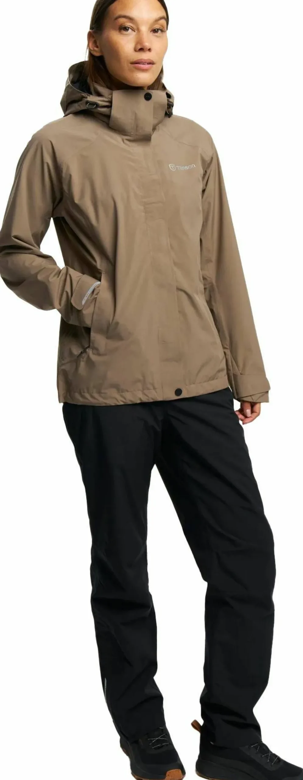 Tenson Women's Biscaya Storm Rain Jacket Brown Hot