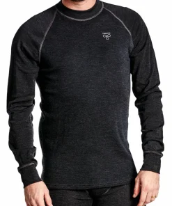 Termo Men's Wool Light Round Neck Ls Anthracite Melange Clearance