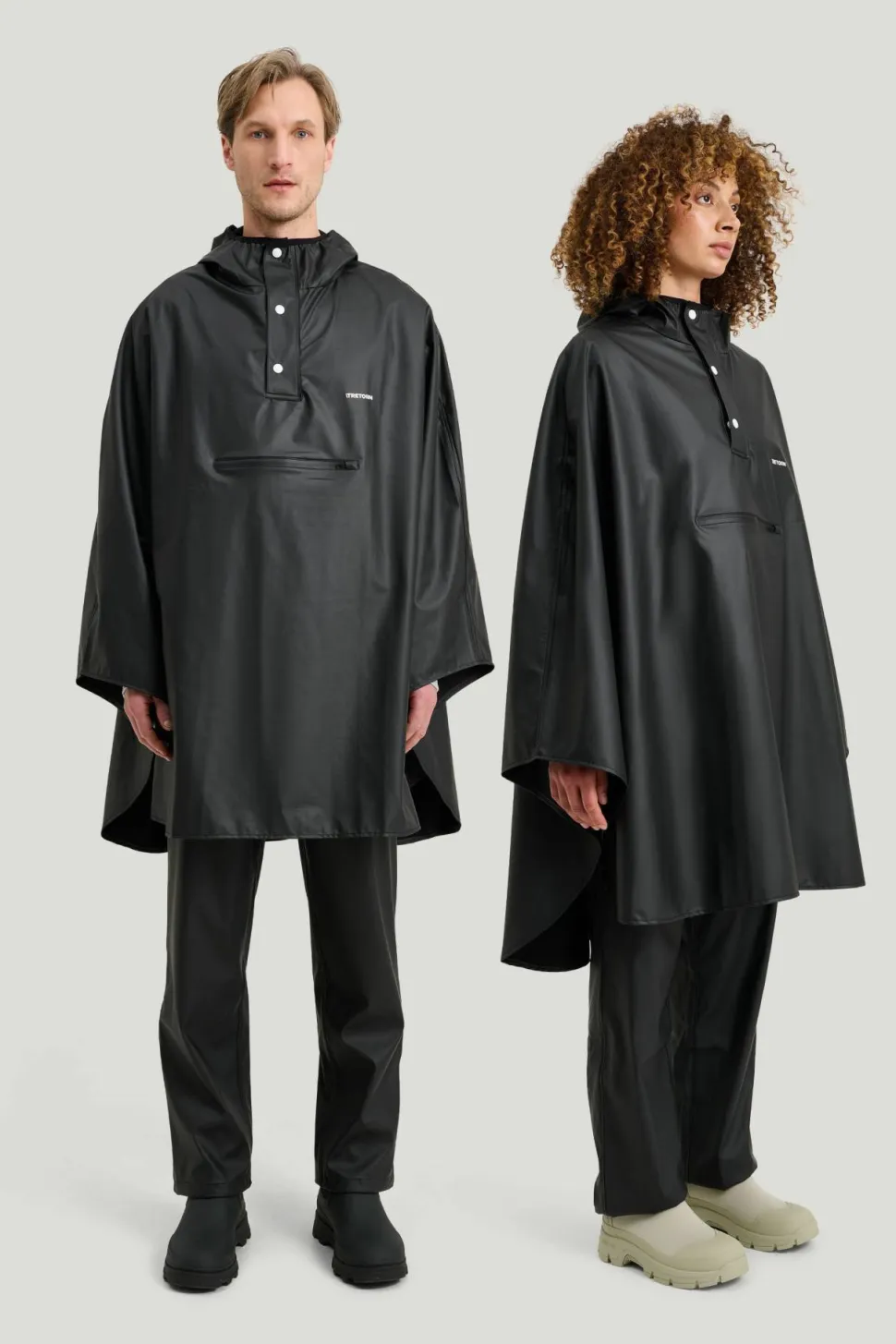 Tretorn Unisex PU Light Rainponcho Jet Black