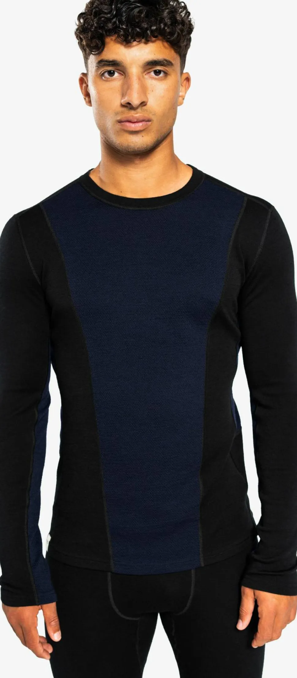 Ulvang Men's Peak Map Crew Baselayer Black/Navy Blue