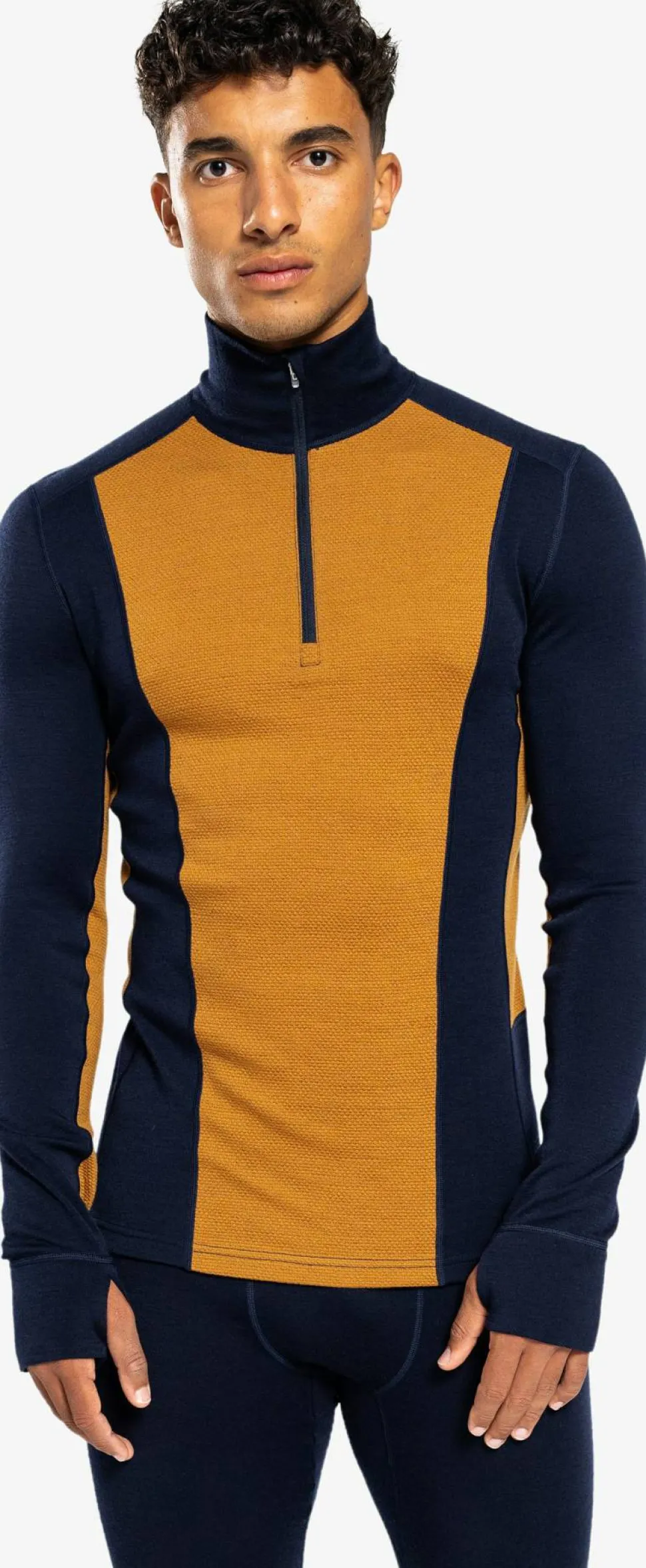 Ulvang Men's Peak Map Half Zip Baselayer Navy Blue/Cathay Spice