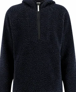 Ulvang Unisex Re Orbit Hooded Half Zip Wool Pile Navy Blue