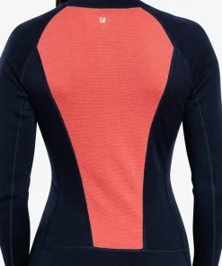 Ulvang Women's Peak Map Half Zip Baselayer Navy Blue/Mineral Red Discount