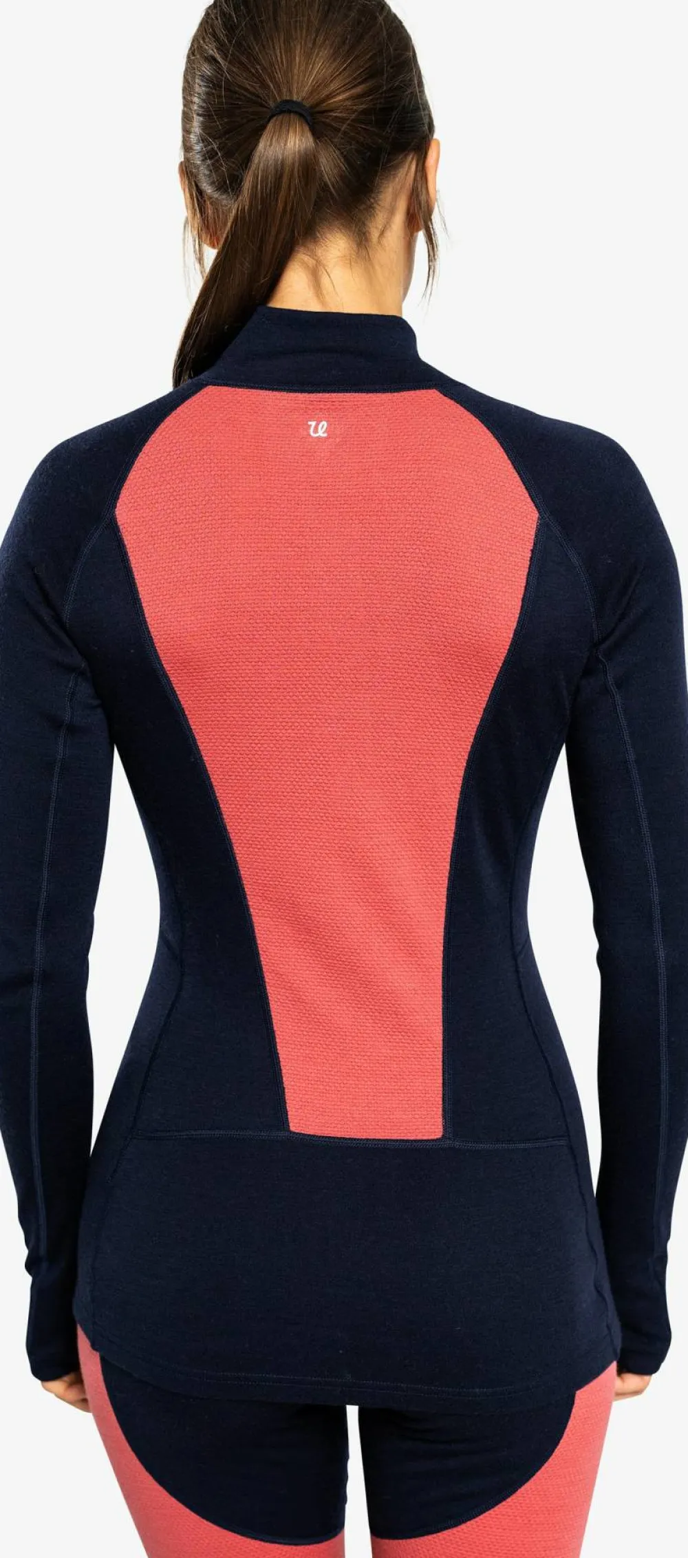 Ulvang Women's Peak Map Half Zip Baselayer Navy Blue/Mineral Red Discount