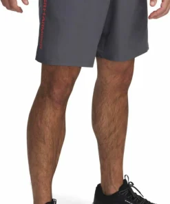 Under Armour Men's UA Tech Woven Wordmark Shorts Castlerock/red