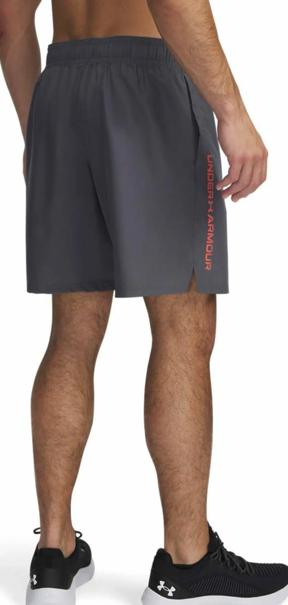 Under Armour Men's UA Tech Woven Wordmark Shorts Castlerock/red