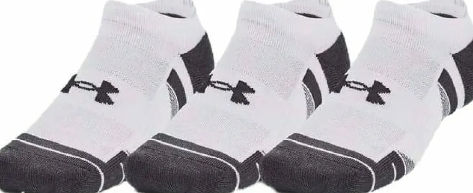 Under Armour Unisex UA Performance Tech 3pk No Show Socks White