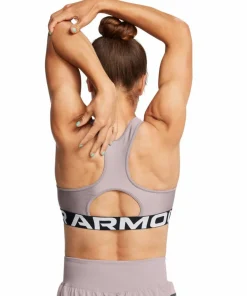 Under Armour Women's HeatGear® Armour Mid Branded Sports Bra Tetra Gray