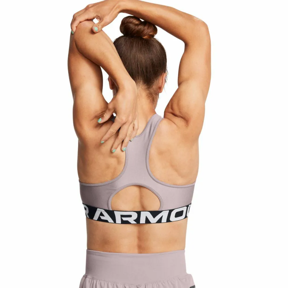 Under Armour Women's HeatGear® Armour Mid Branded Sports Bra Tetra Gray