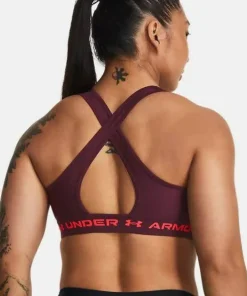 Under Armour Women's UA Crossback Mid Bra Dark Maroon Best