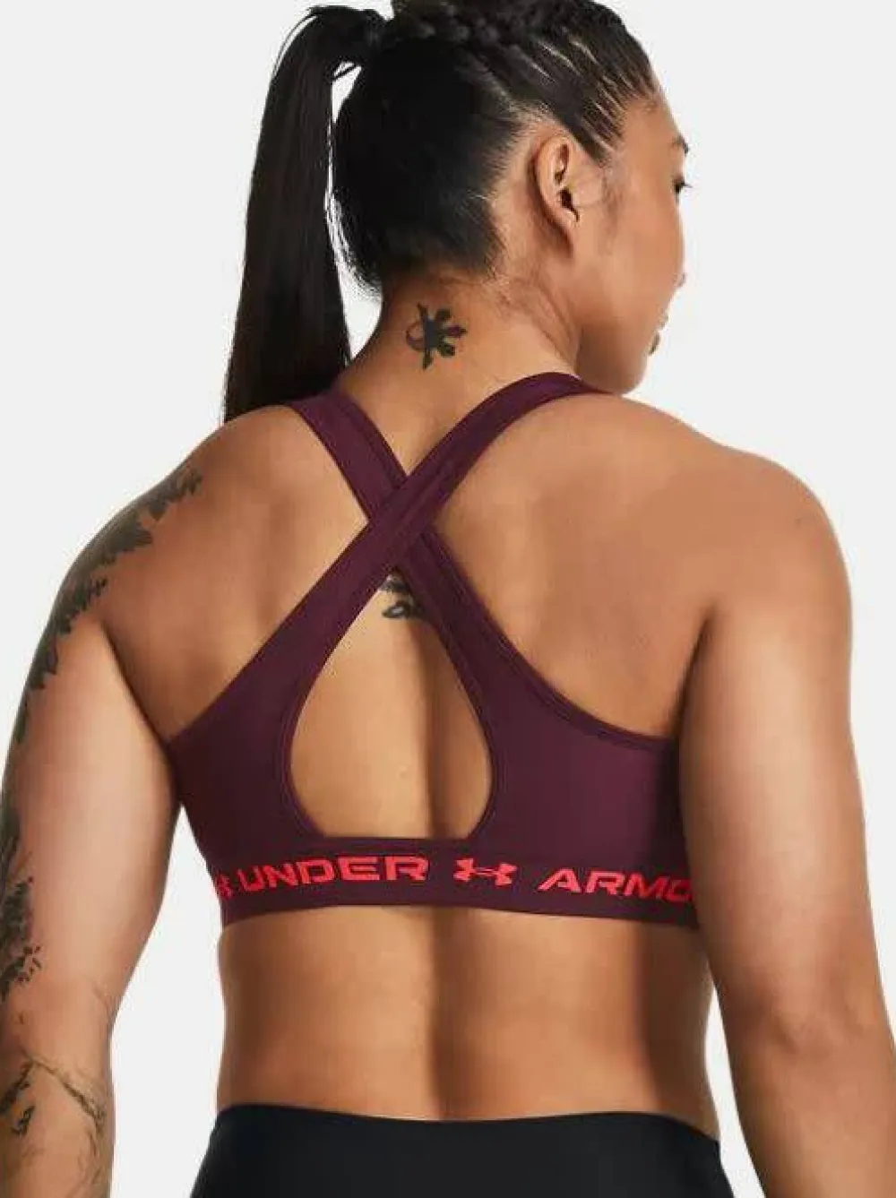 Under Armour Women's UA Crossback Mid Bra Dark Maroon Best