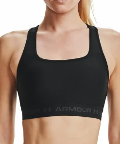 Hot Women's UA Crossback Mid Bra //Jetgray Sport-Bh:Ar
