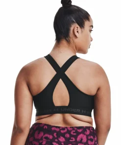 Hot Women's UA Crossback Mid Bra //Jetgray Sport-Bh:Ar