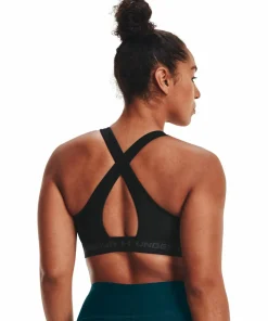Hot Women's UA Crossback Mid Bra //Jetgray Sport-Bh:Ar