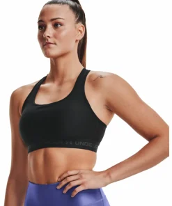 Hot Women's UA Crossback Mid Bra //Jetgray Sport-Bh:Ar