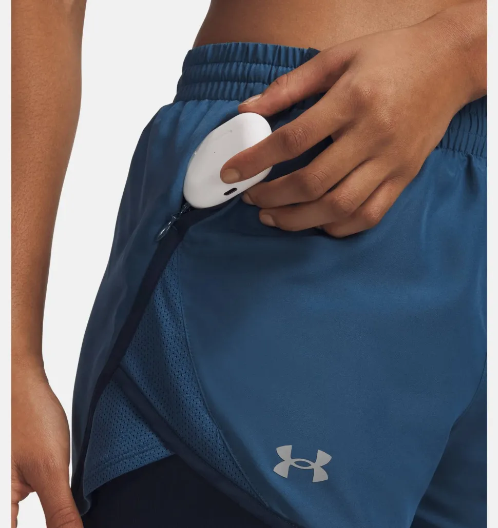 Under Armour Women's Ua Fly By 2in1 Short Wham Blue