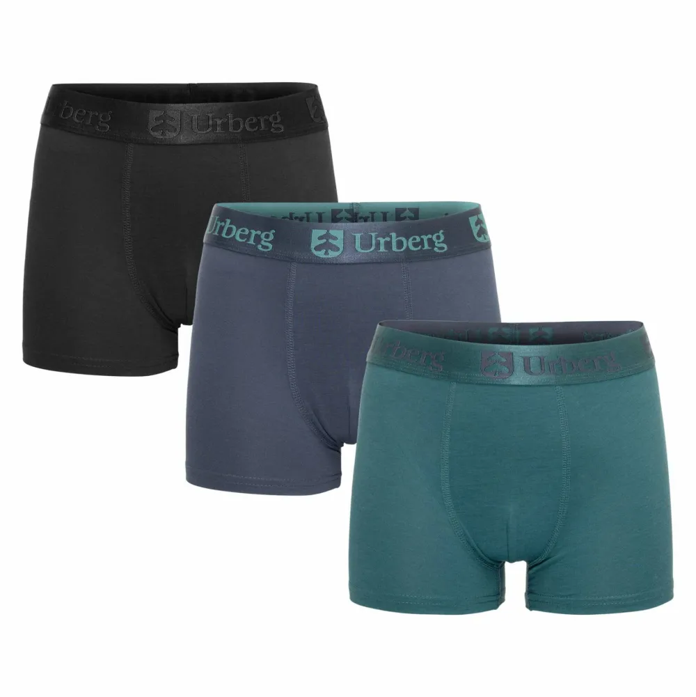 Urberg Juniors' Bamboo Boxers 3-Pack Black/Blue/Green Outlet