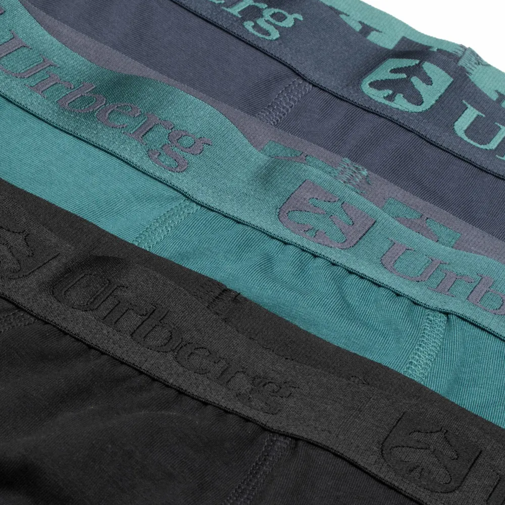Urberg Juniors' Bamboo Boxers 3-Pack Black/Blue/Green Outlet