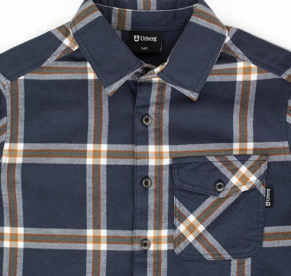 Urberg Juniors' Flanell Shirt Blue Nights/Deep Lichen Green Clearance
