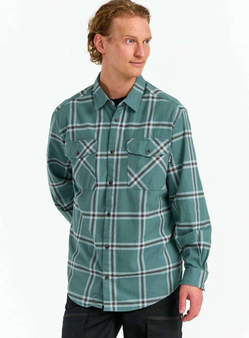 Urberg Men's Two Pocket Flanell Shirt Silver Pine/ Blue Nights
