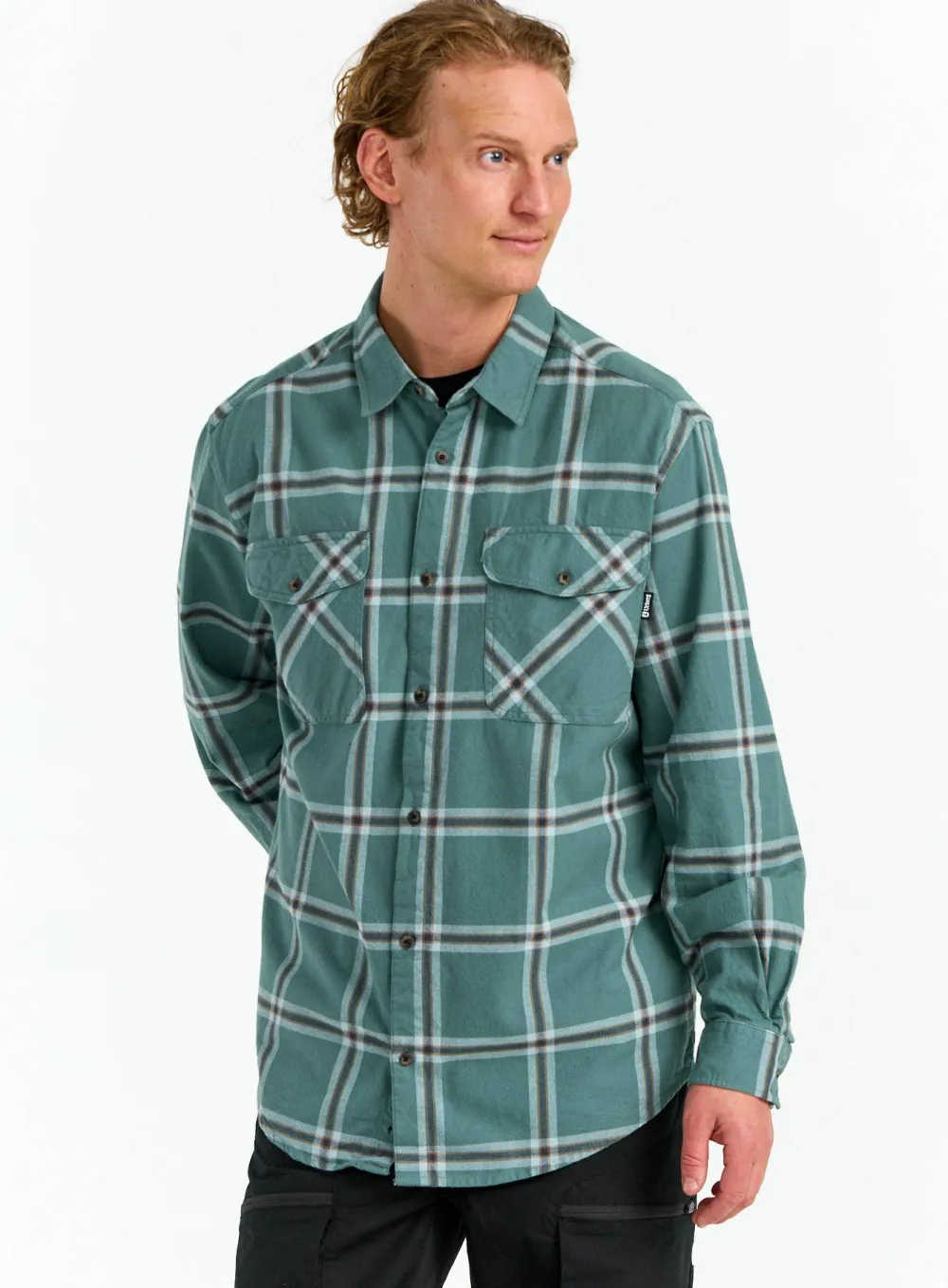 Urberg Men's Two Pocket Flanell Shirt Blue Nights/Deep Lichen Green Sale